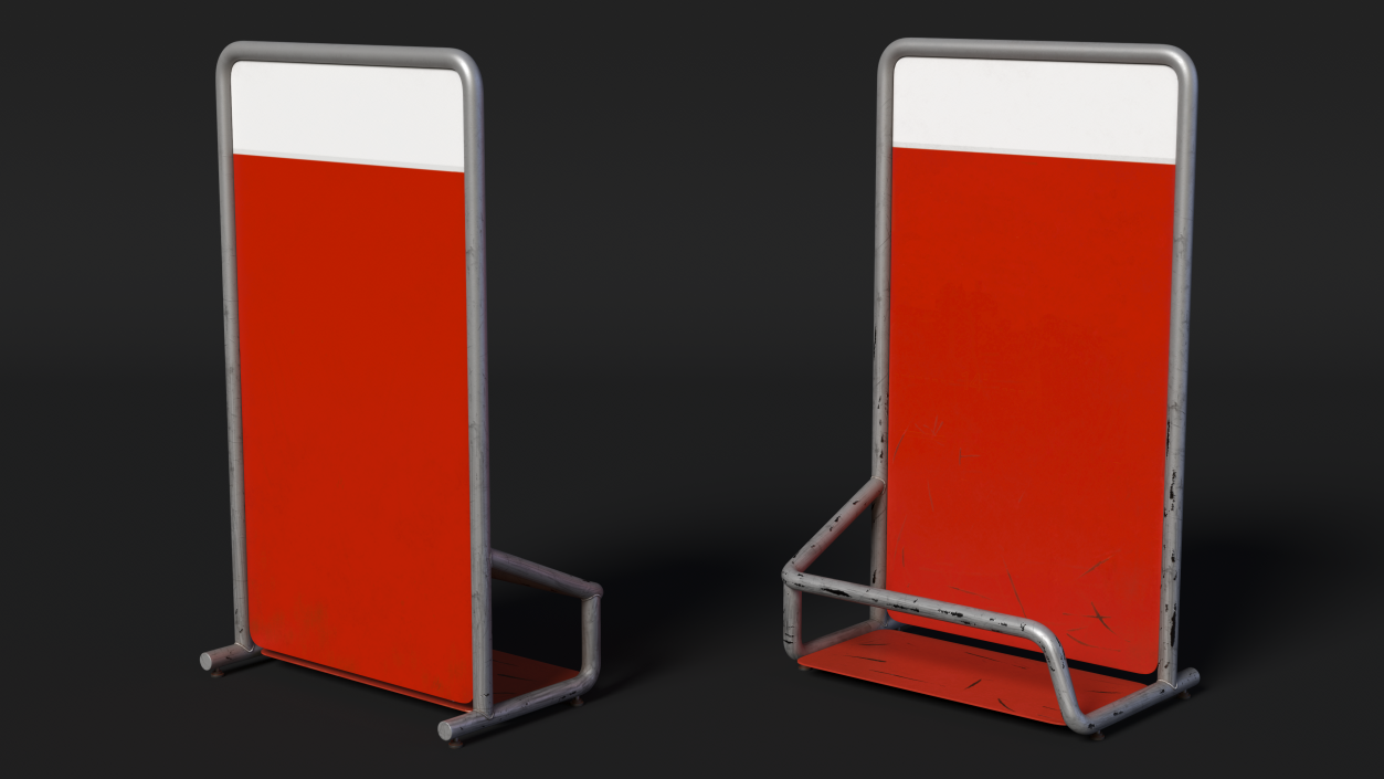 3D Red Luggage Airport Unit Old model