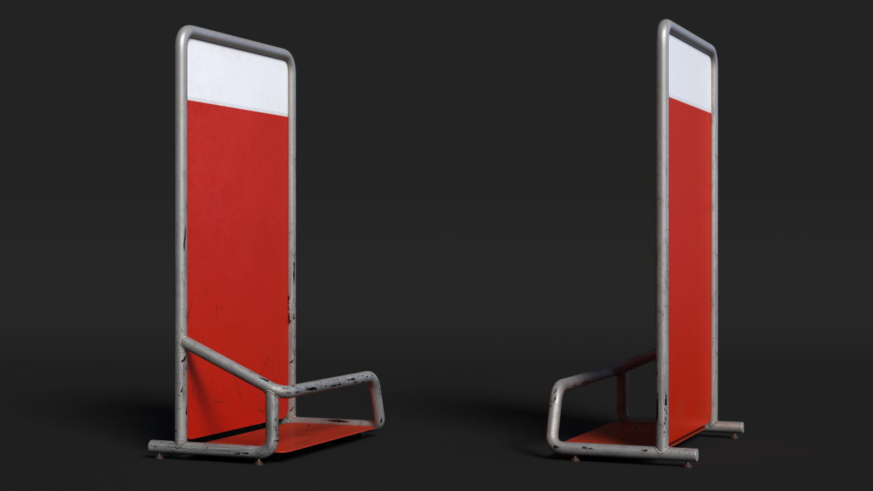 3D Red Luggage Airport Unit Old model