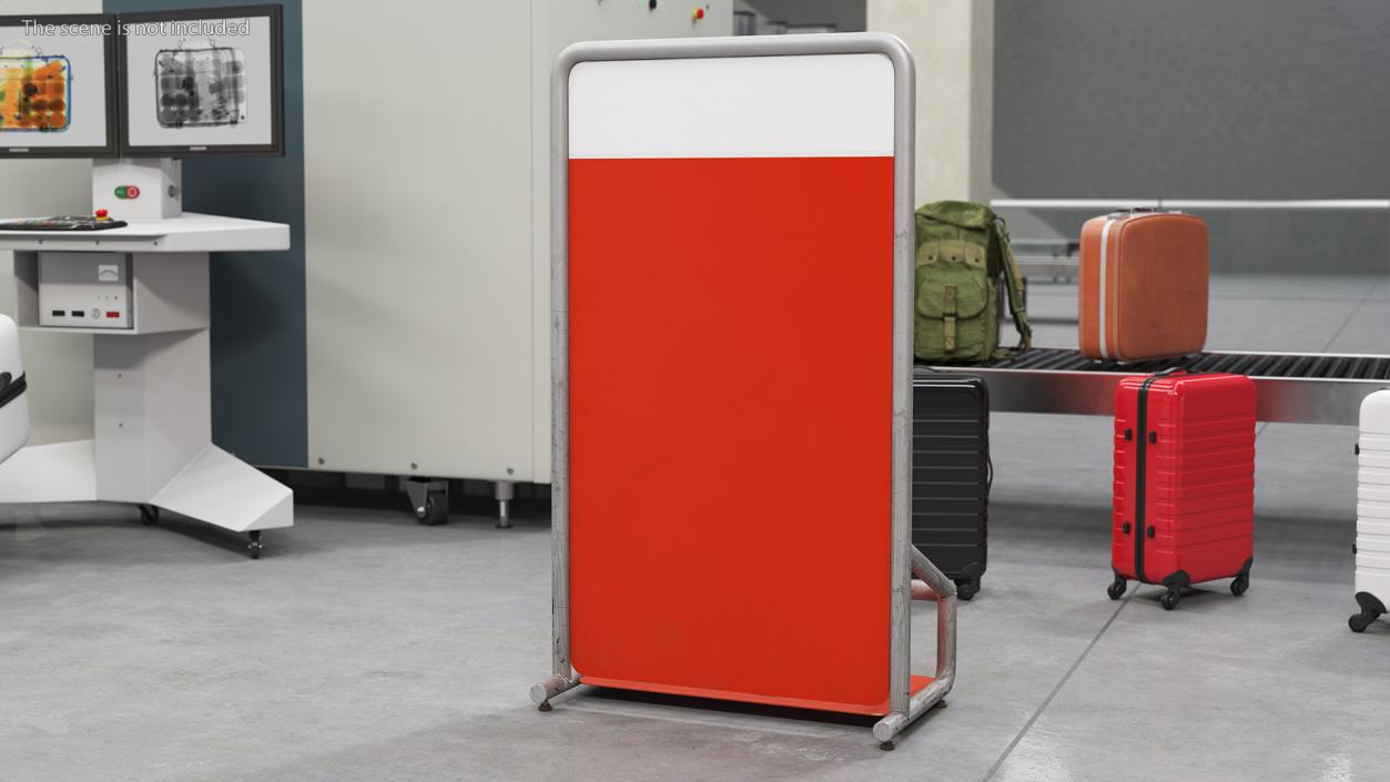 3D Red Luggage Airport Unit Old model