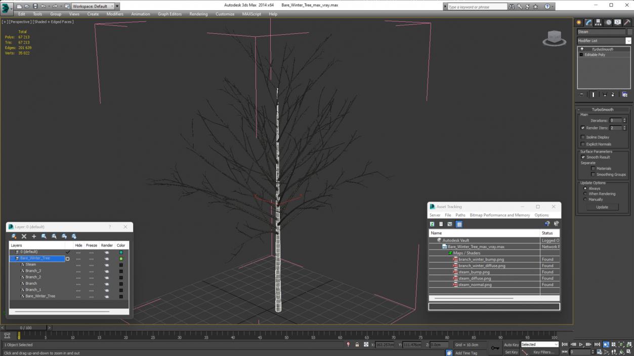 3D Bare Winter Tree