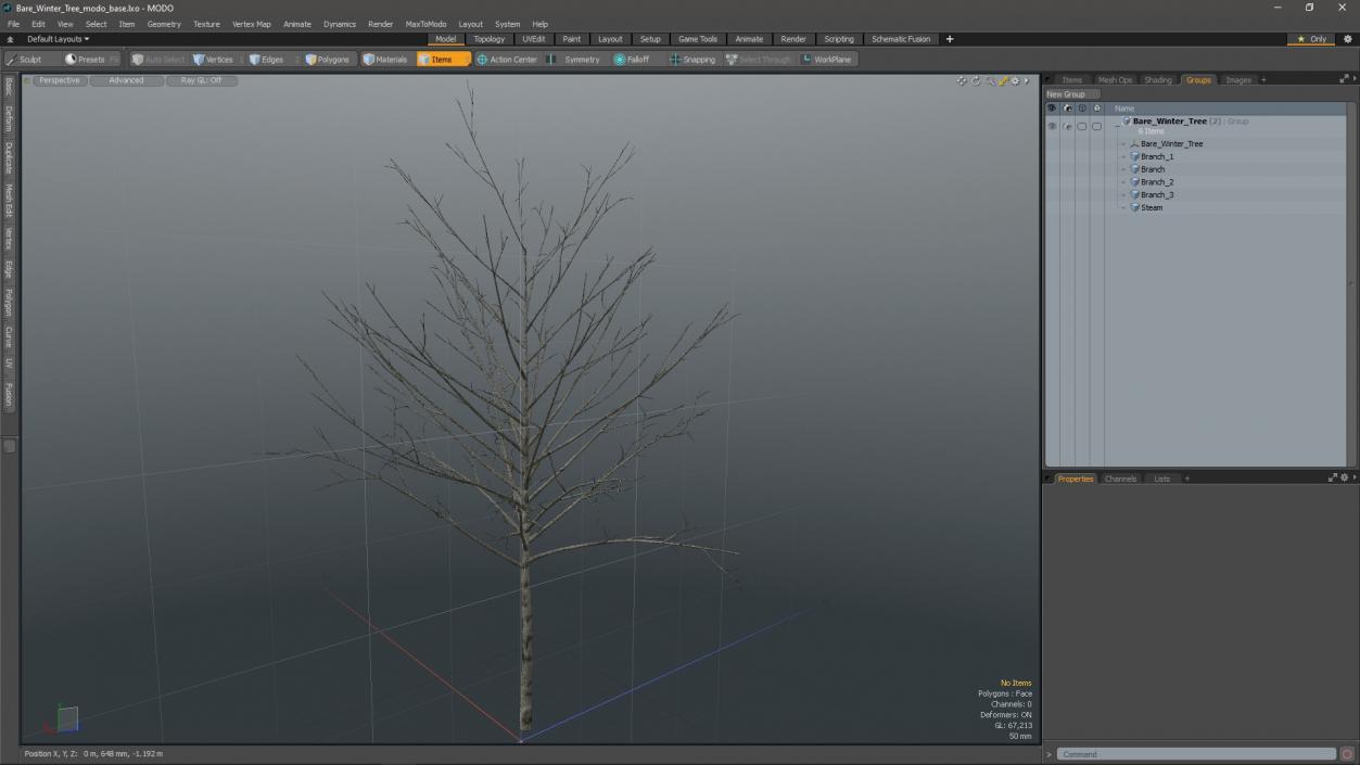 3D Bare Winter Tree