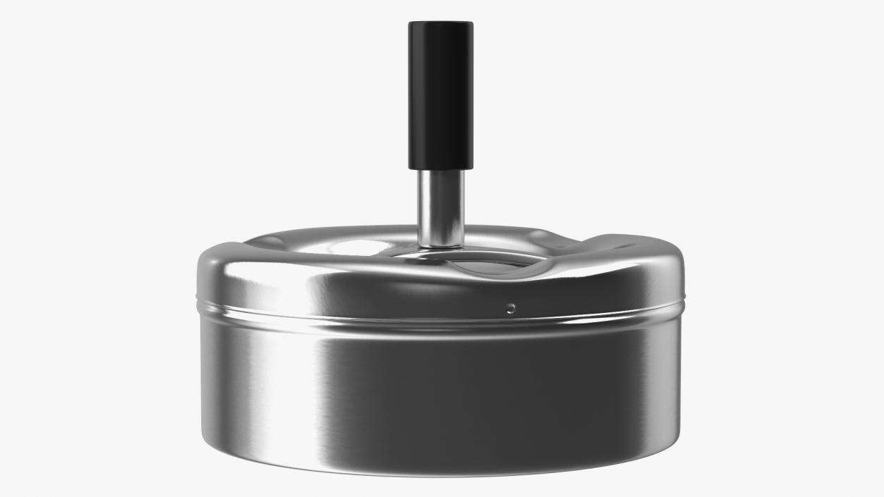 3D model Round Push Down Ashtray Chrome