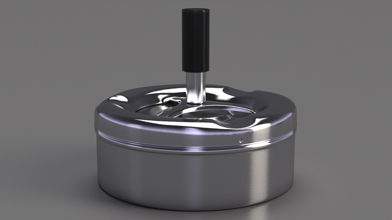 3D model Round Push Down Ashtray Chrome