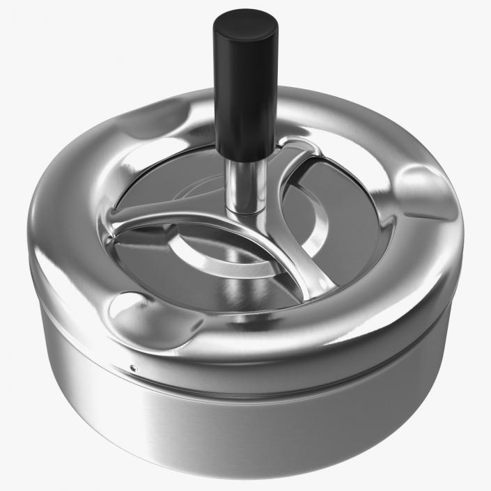 3D model Round Push Down Ashtray Chrome