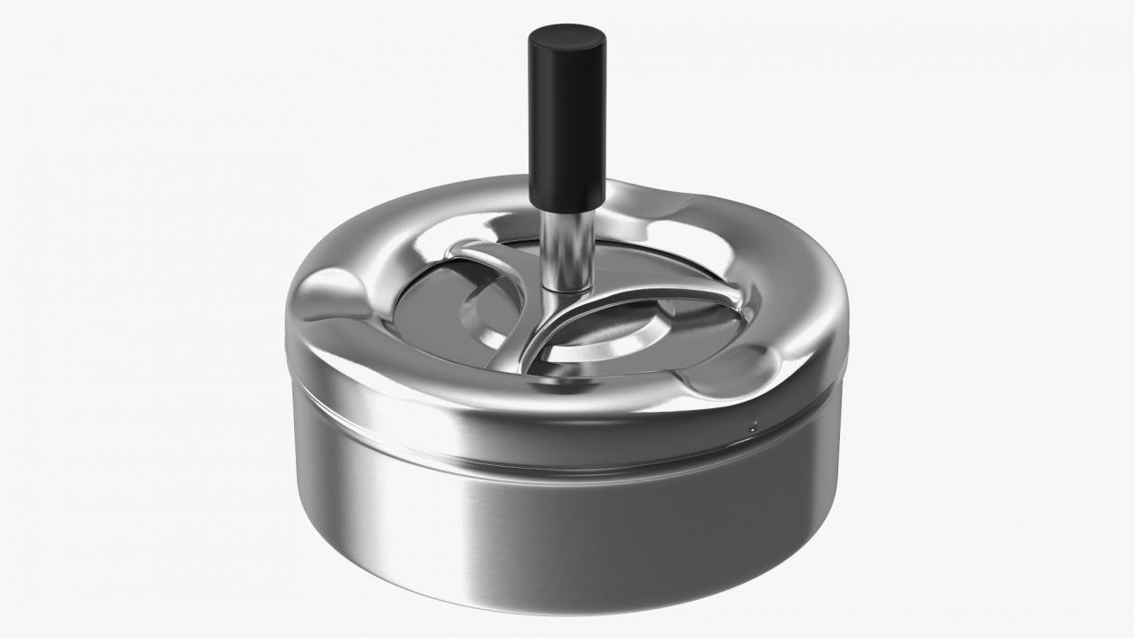 3D model Round Push Down Ashtray Chrome