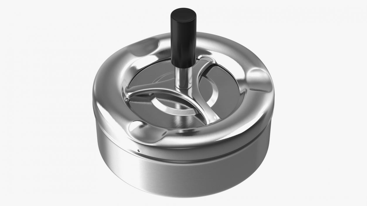 3D model Round Push Down Ashtray Chrome