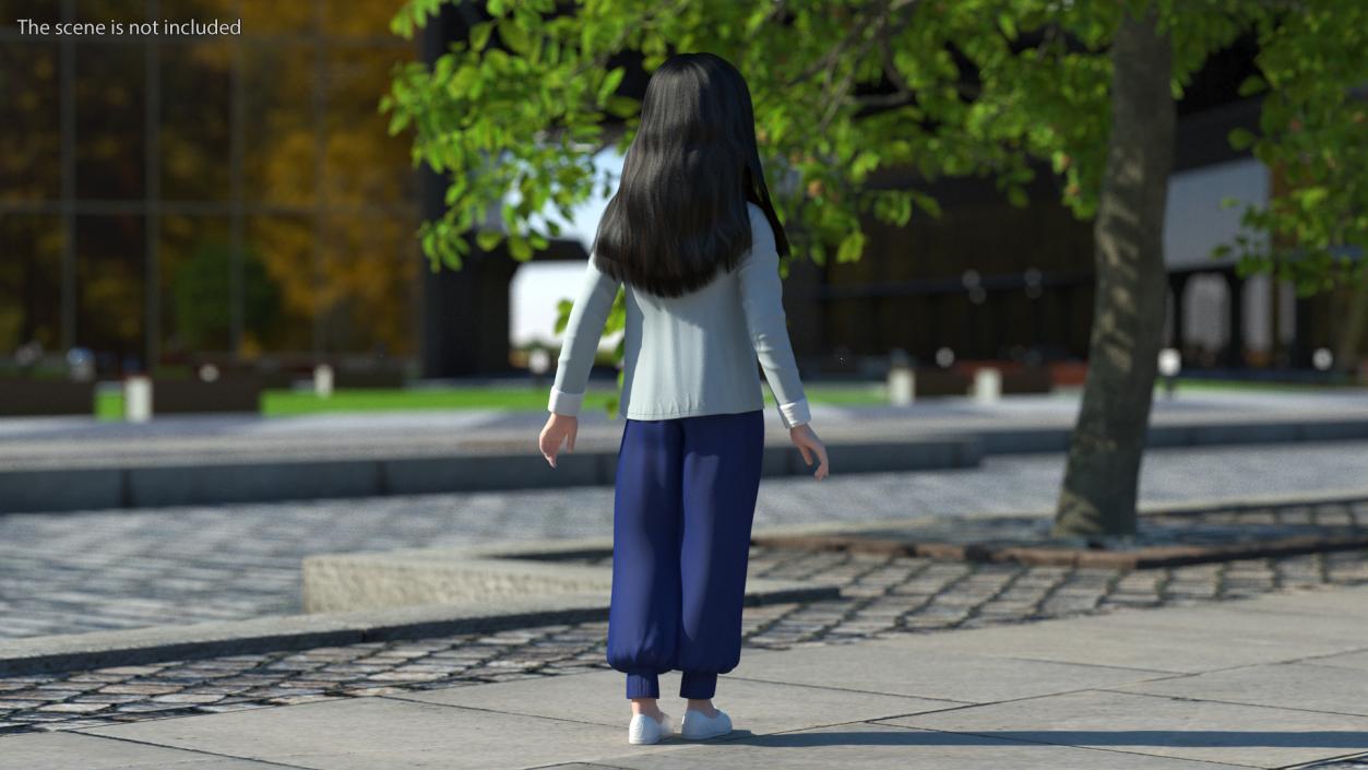 3D model Asian Girl Childs Collection 3