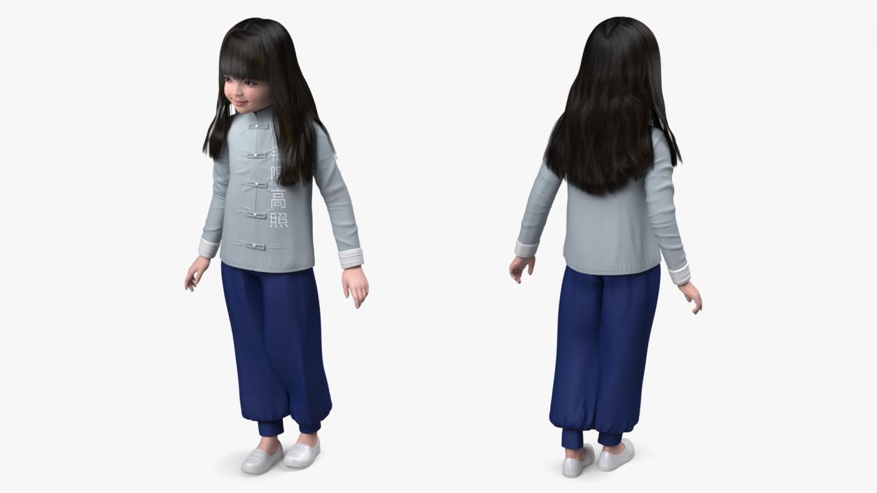 3D model Asian Girl Childs Collection 3