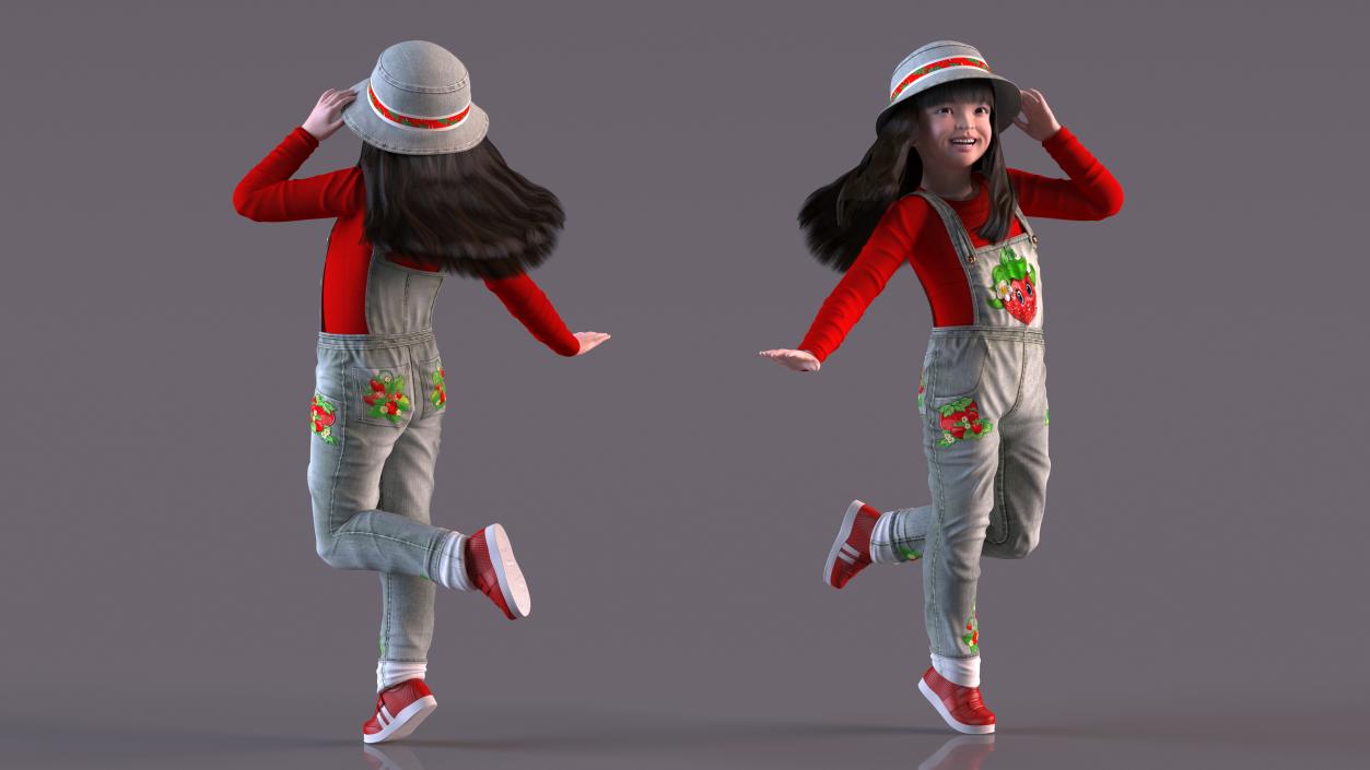 3D model Asian Girl Childs Collection 3