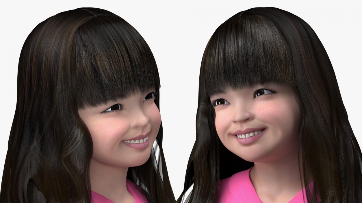 3D model Asian Girl Childs Collection 3