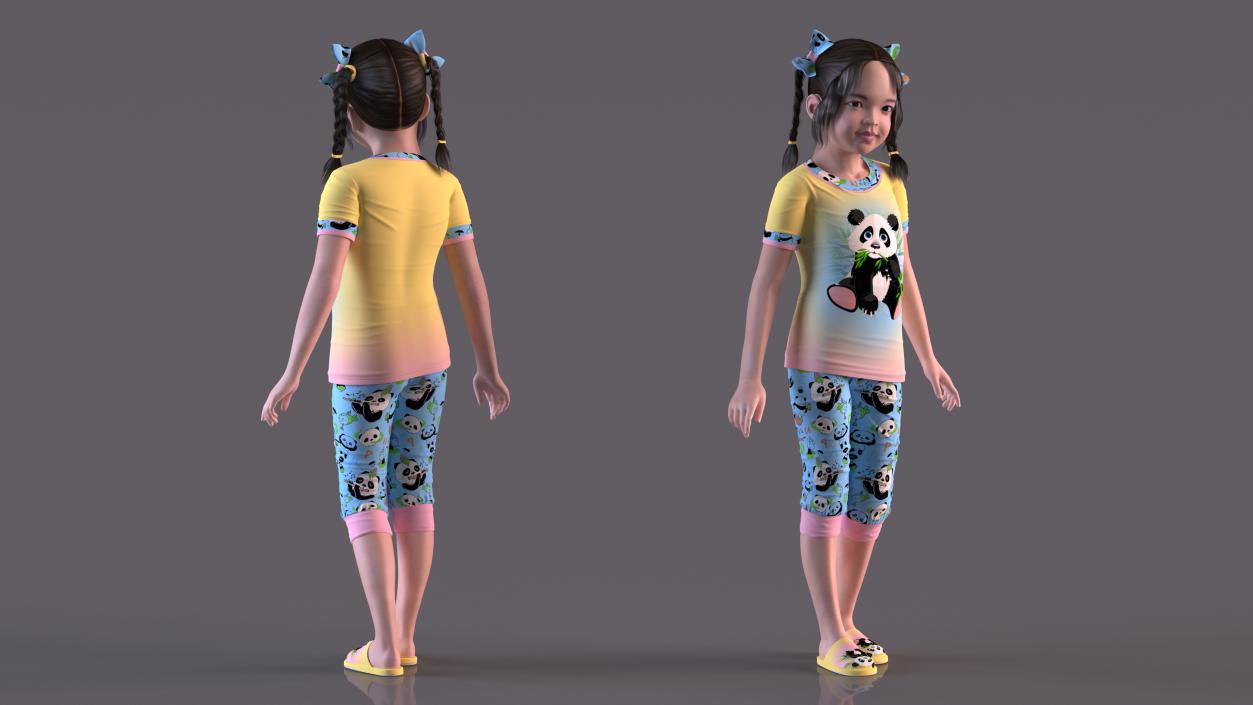 3D model Asian Girl Childs Collection 3