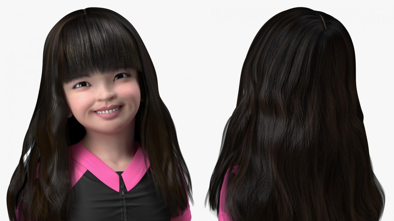 3D model Asian Girl Childs Collection 3