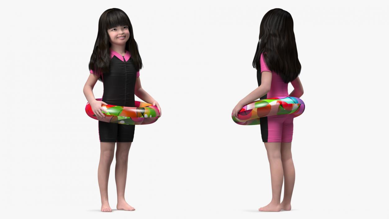 3D model Asian Girl Childs Collection 3