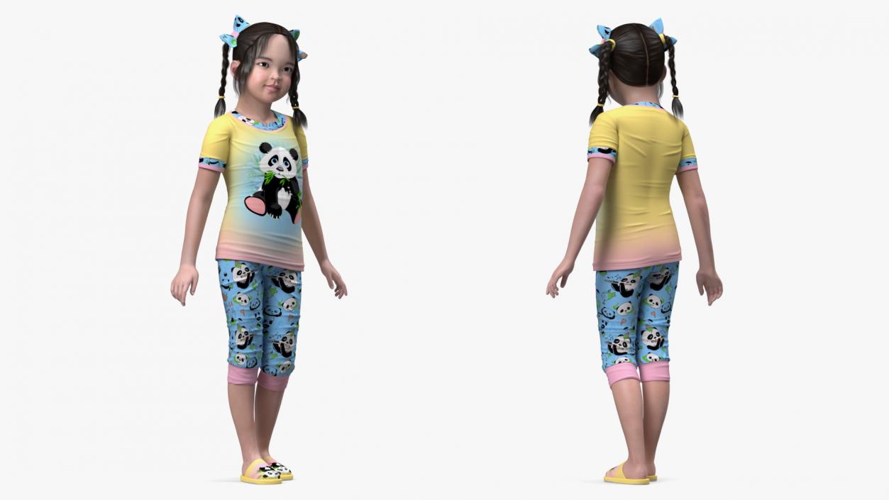 3D model Asian Girl Childs Collection 3