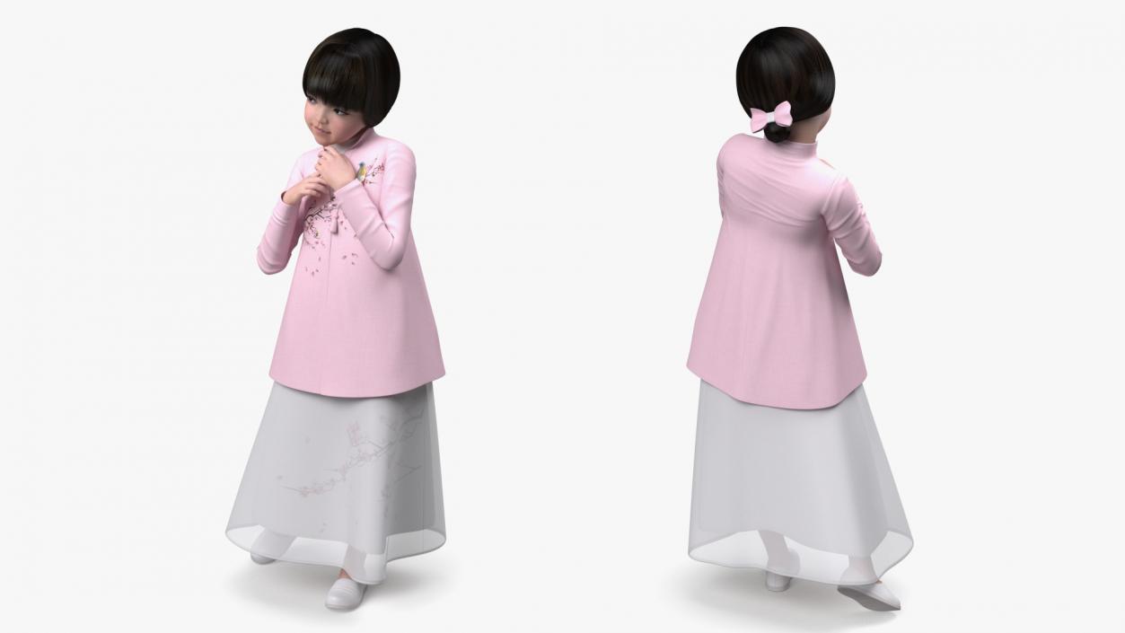 3D model Asian Girl Childs Collection 3