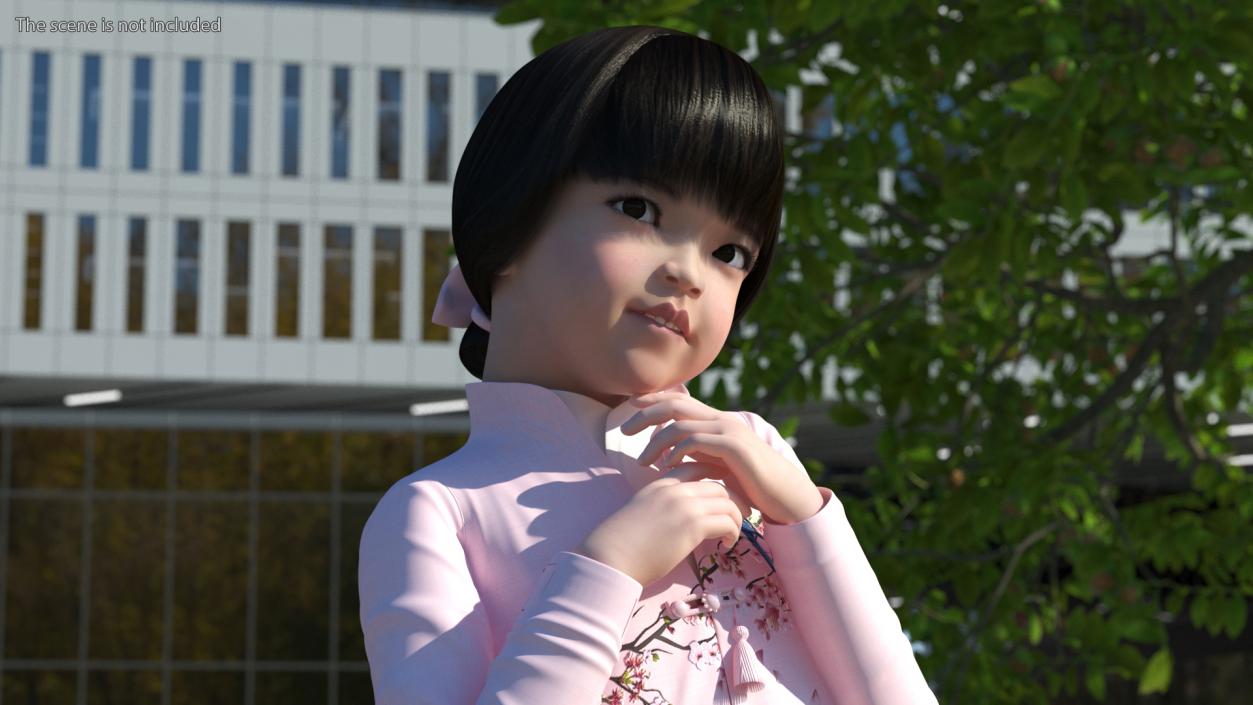 3D model Asian Girl Childs Collection 3