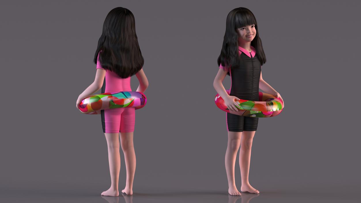 3D model Asian Girl Childs Collection 3