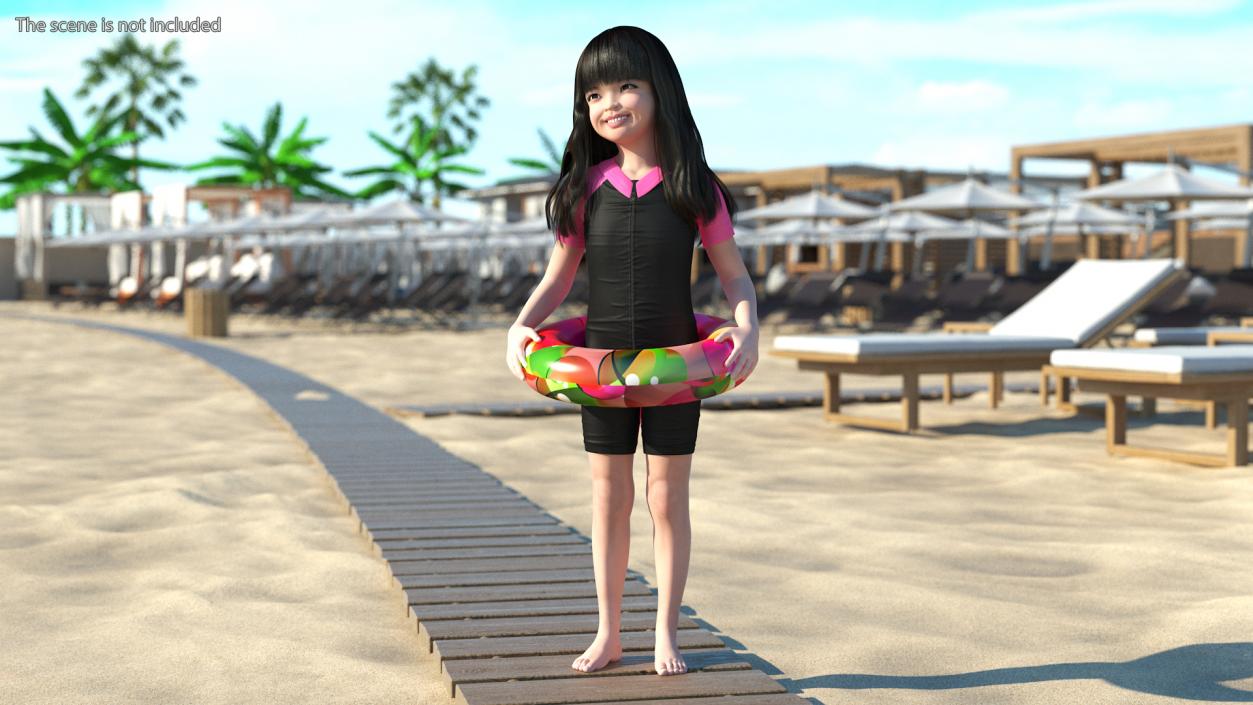 3D model Asian Girl Childs Collection 3