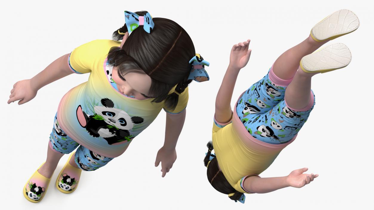 3D model Asian Girl Childs Collection 3