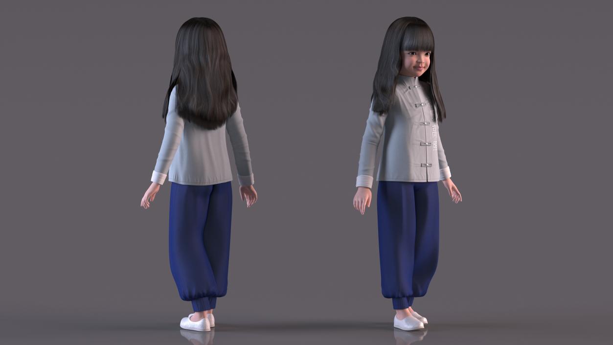 3D model Asian Girl Childs Collection 3