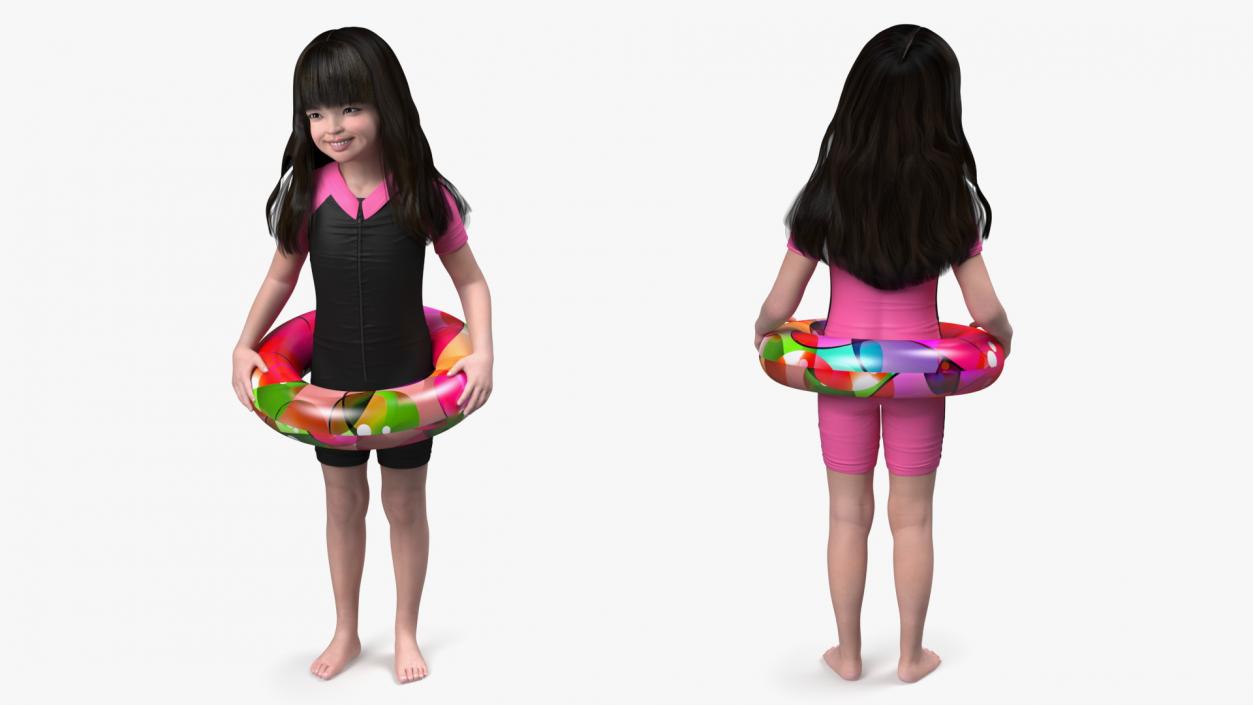 3D model Asian Girl Childs Collection 3