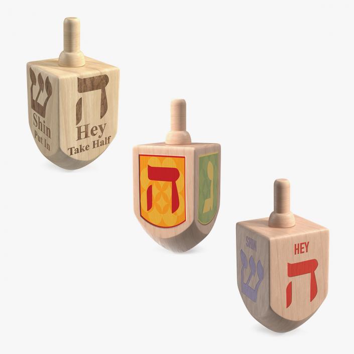 Dreidels Collection 3D model