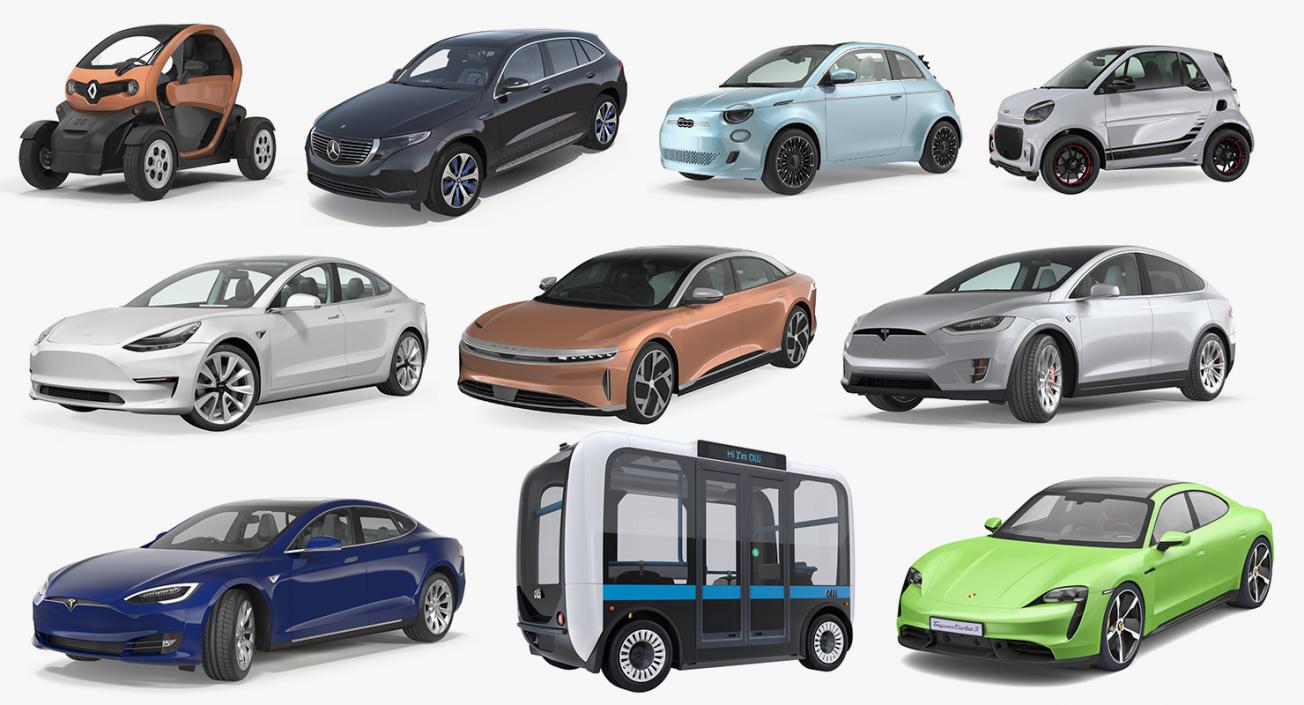 3D Electric Cars Collection 4