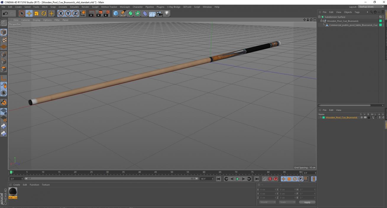 3D model Wooden Pool Cue Brunswick