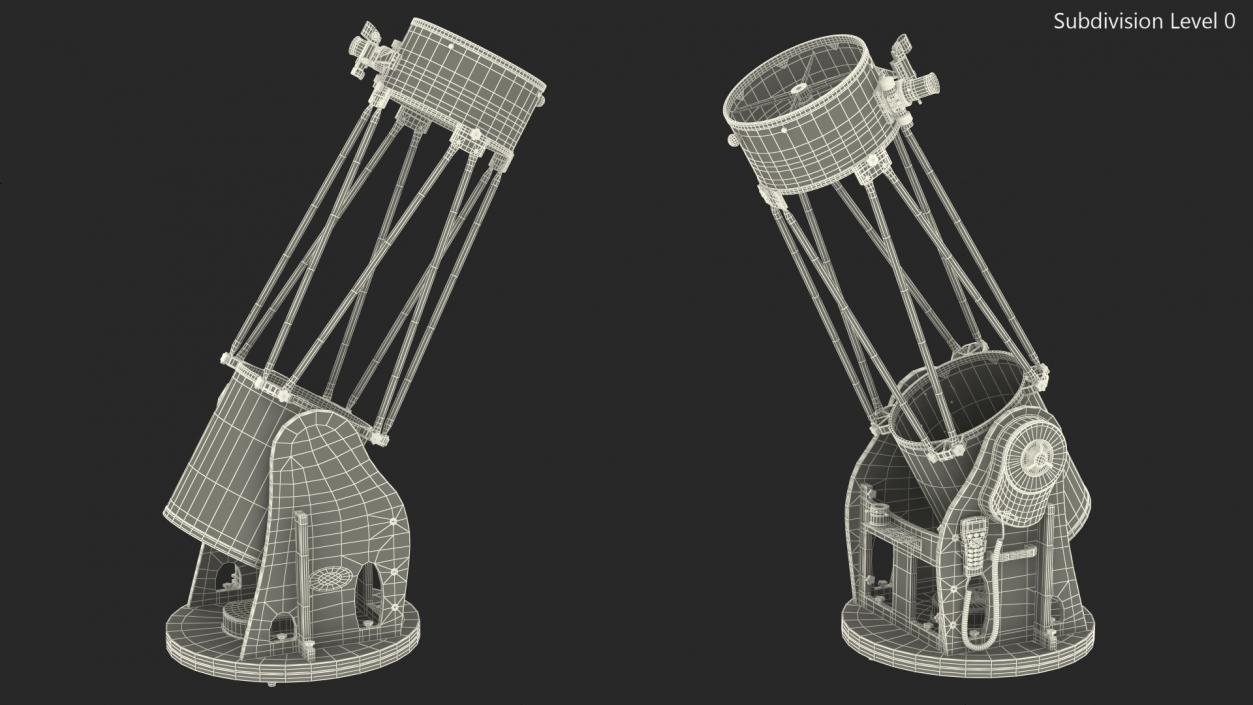 Truss Tube Dobsonian Telescope Rigged 3D