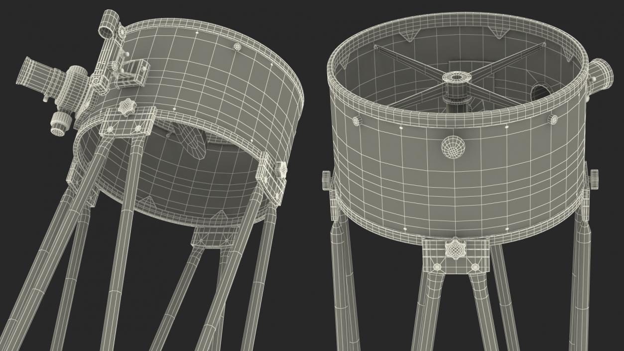 Truss Tube Dobsonian Telescope Rigged 3D