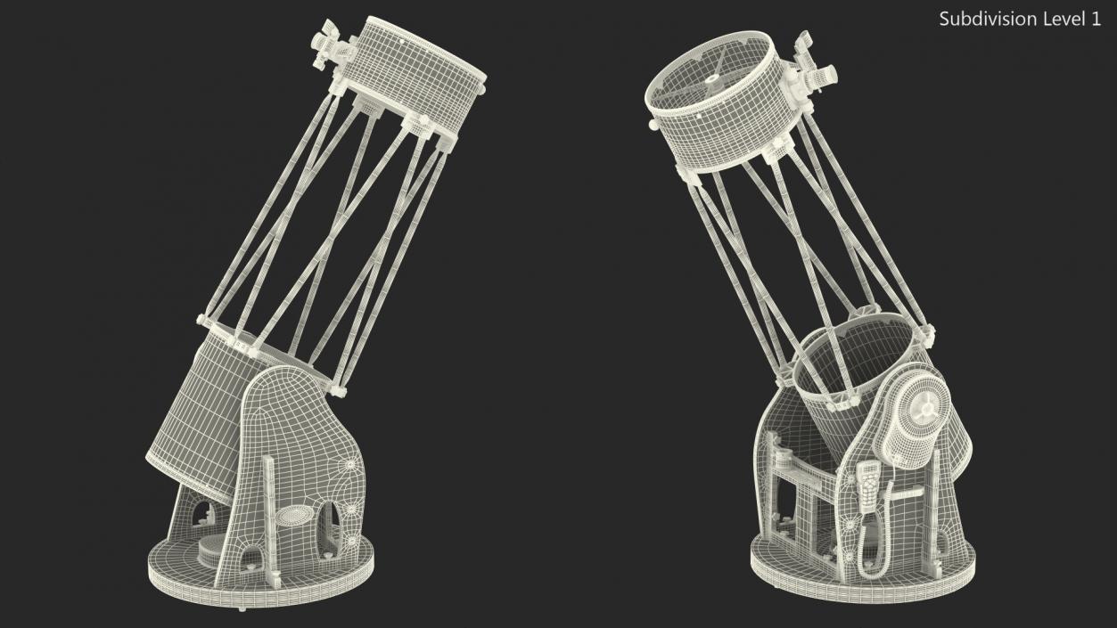 Truss Tube Dobsonian Telescope Rigged 3D