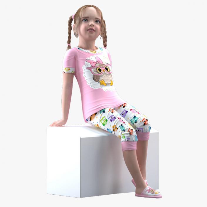 Young Girl Home Clothes Rigged for Cinema 4D 3D model