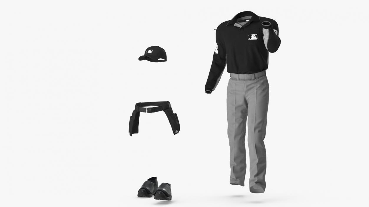 Baseball Umpire in Cap Showing Points 3D