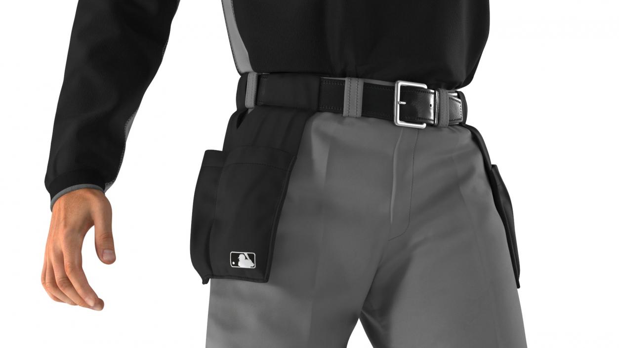 Baseball Umpire in Cap Showing Points 3D