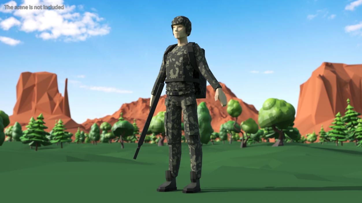 3D Low Poly Soldier