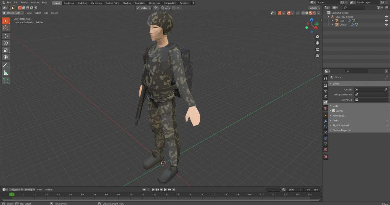 3D Low Poly Soldier