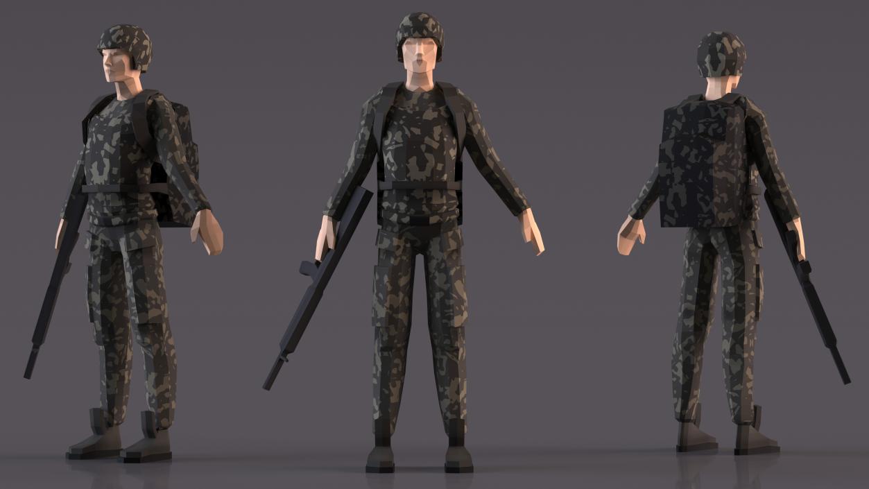 3D Low Poly Soldier