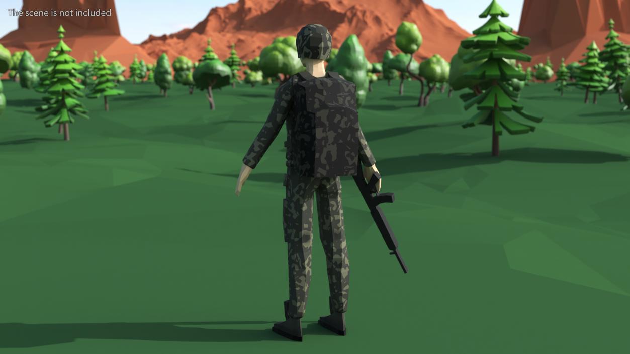 3D Low Poly Soldier