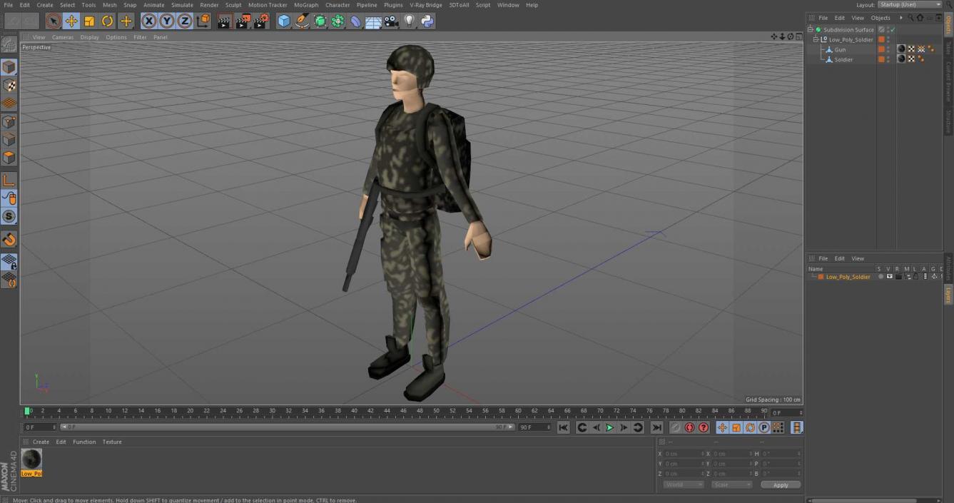 3D Low Poly Soldier