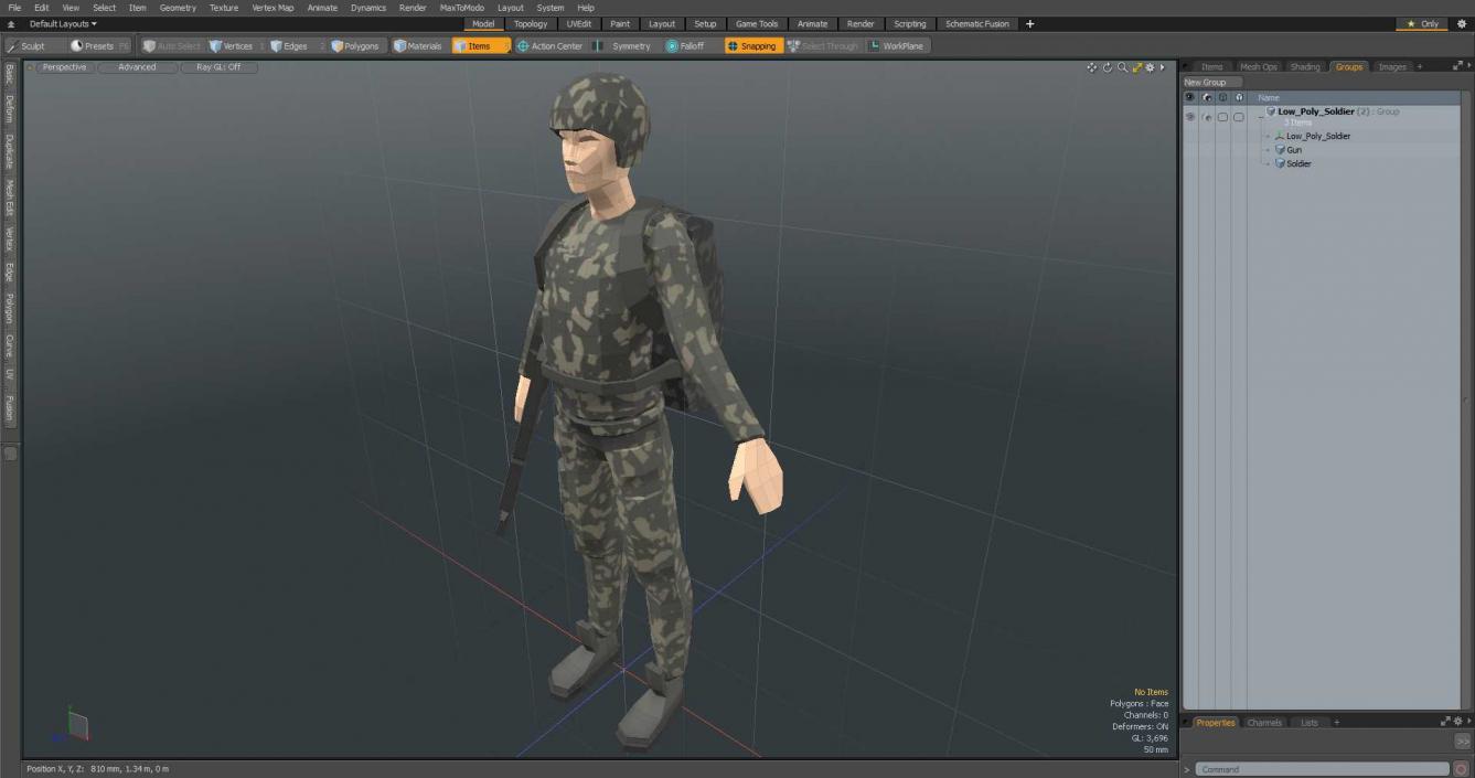 3D Low Poly Soldier