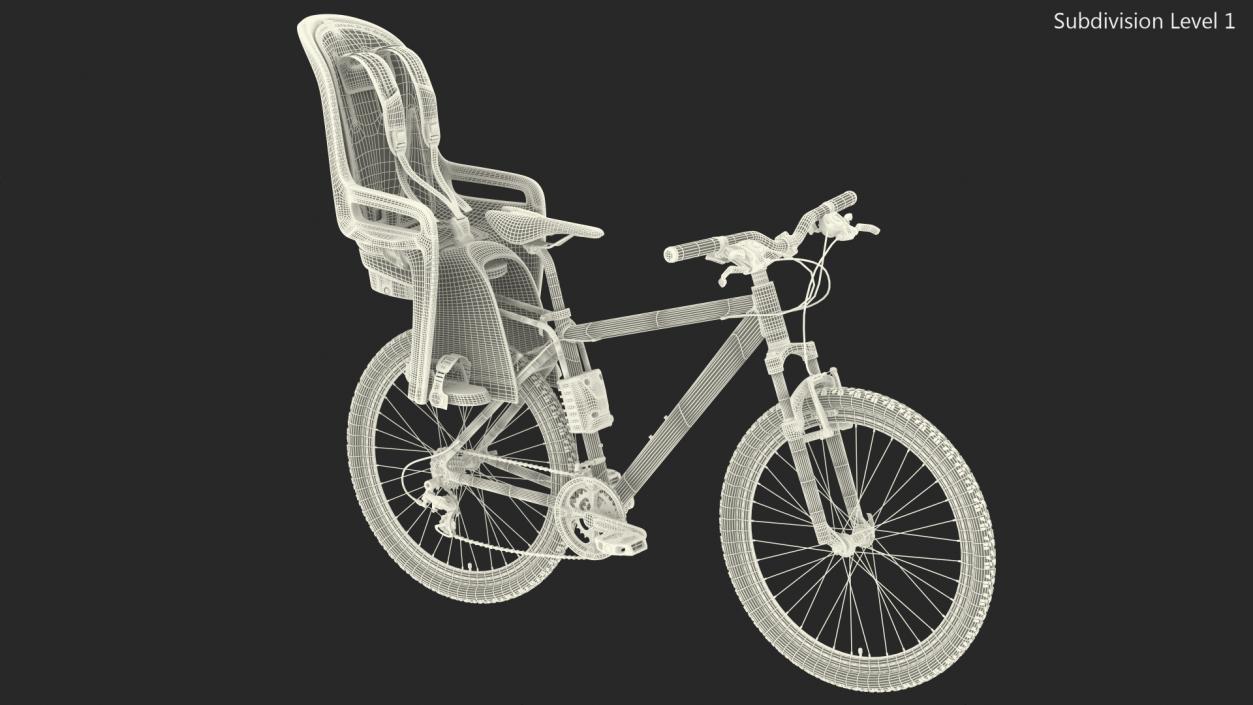 Bike with Child Safety Seat 3D