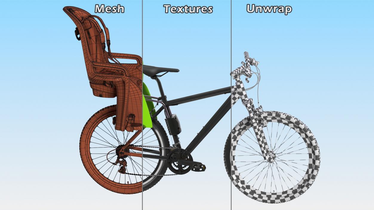 Bike with Child Safety Seat 3D