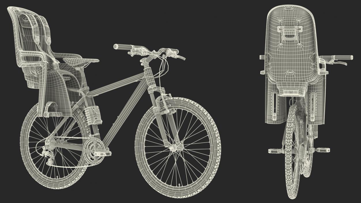 Bike with Child Safety Seat 3D