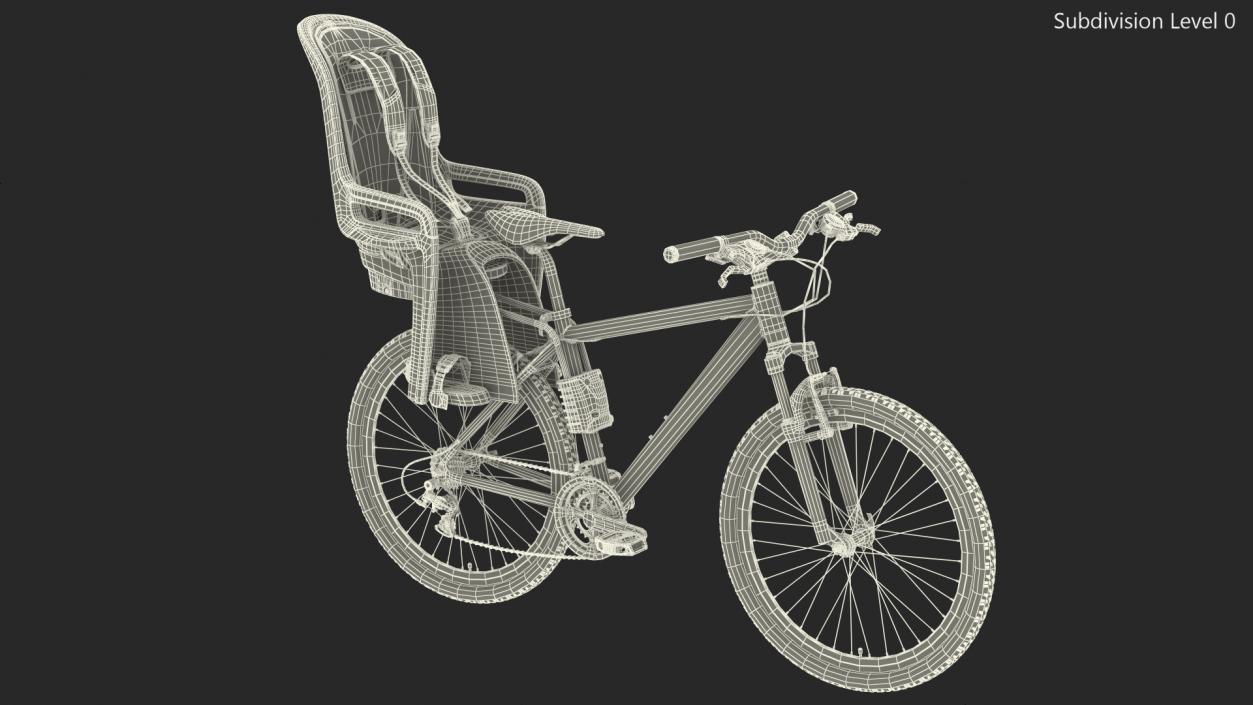 Bike with Child Safety Seat 3D