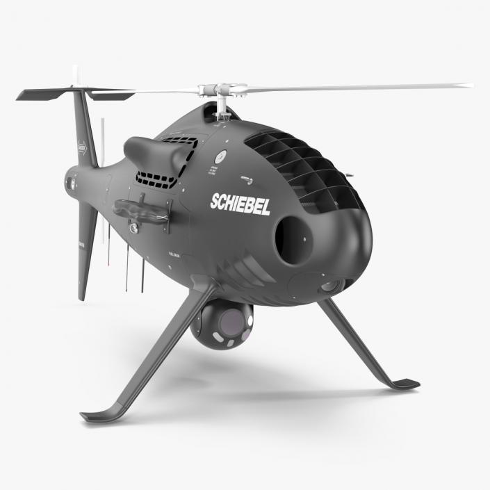 3D Schiebel Camcopter S100 UAV Rotorcraft Black Rigged