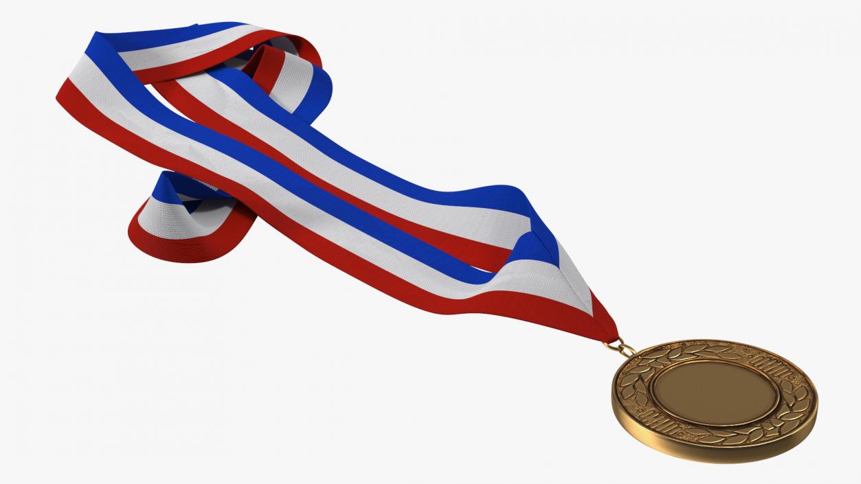 3D Award Medal Set with Ribbons model