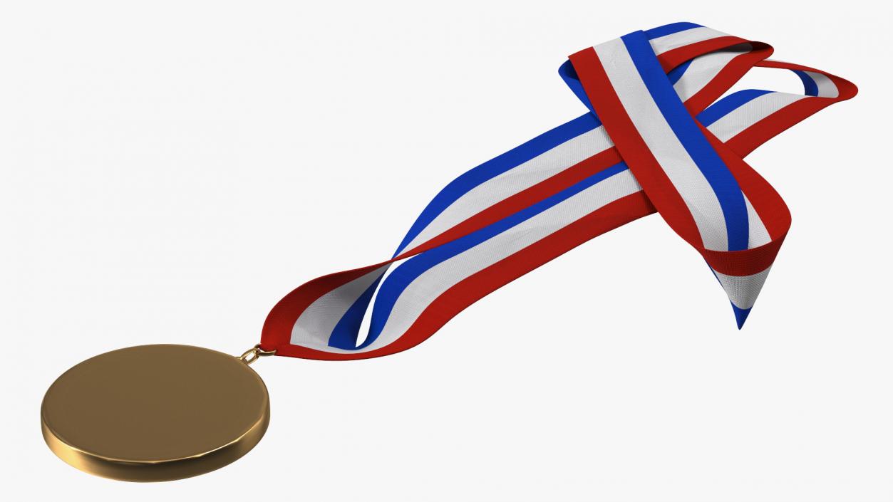 3D Award Medal Set with Ribbons model