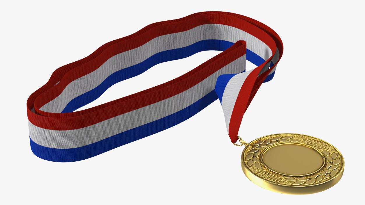 3D Award Medal Set with Ribbons model