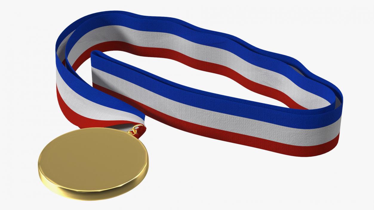 3D Award Medal Set with Ribbons model