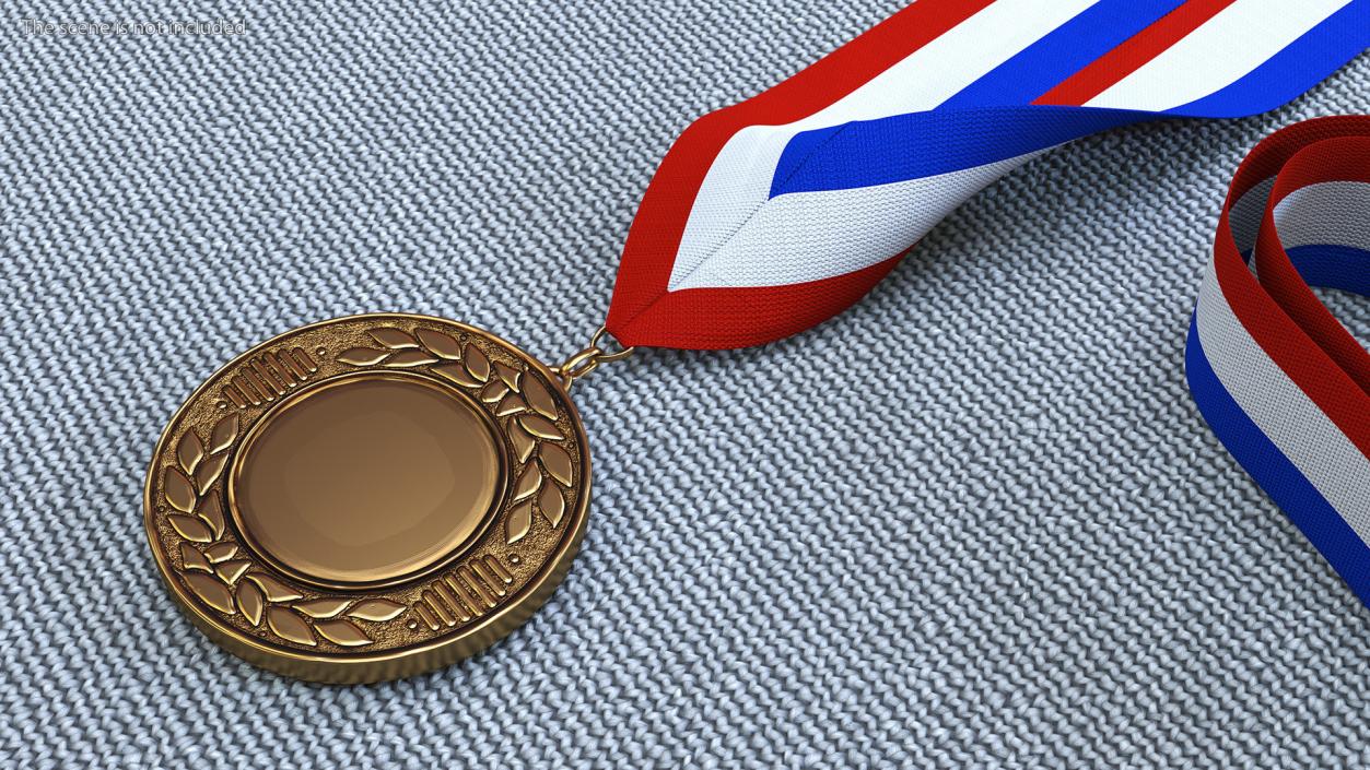 3D Award Medal Set with Ribbons model